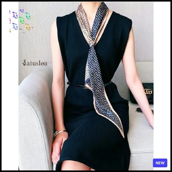 Long Skinny Satin Scarf Elegant Versatile Accessory All Seasons Chic - Picture 6 of 8